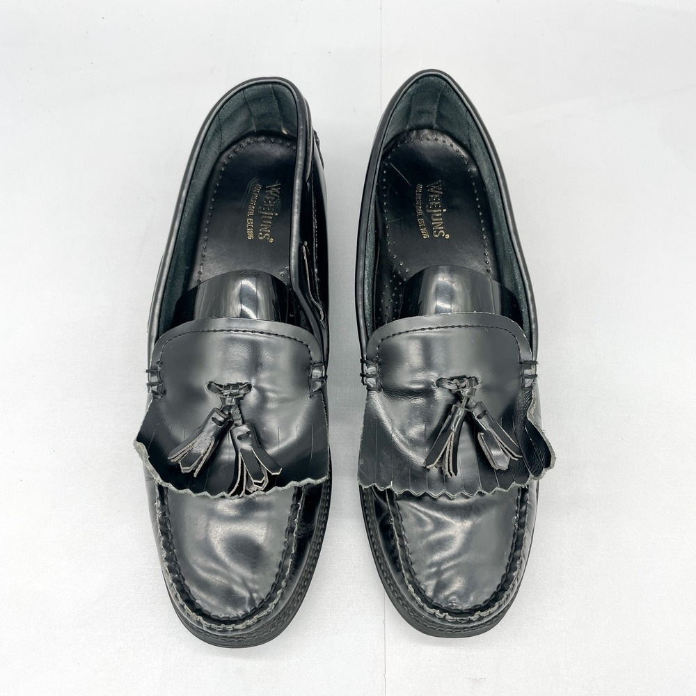 GH Bass Weejuns Womens 9 Kiltie Tassel Loafers Black Leather Preppy Moccasin